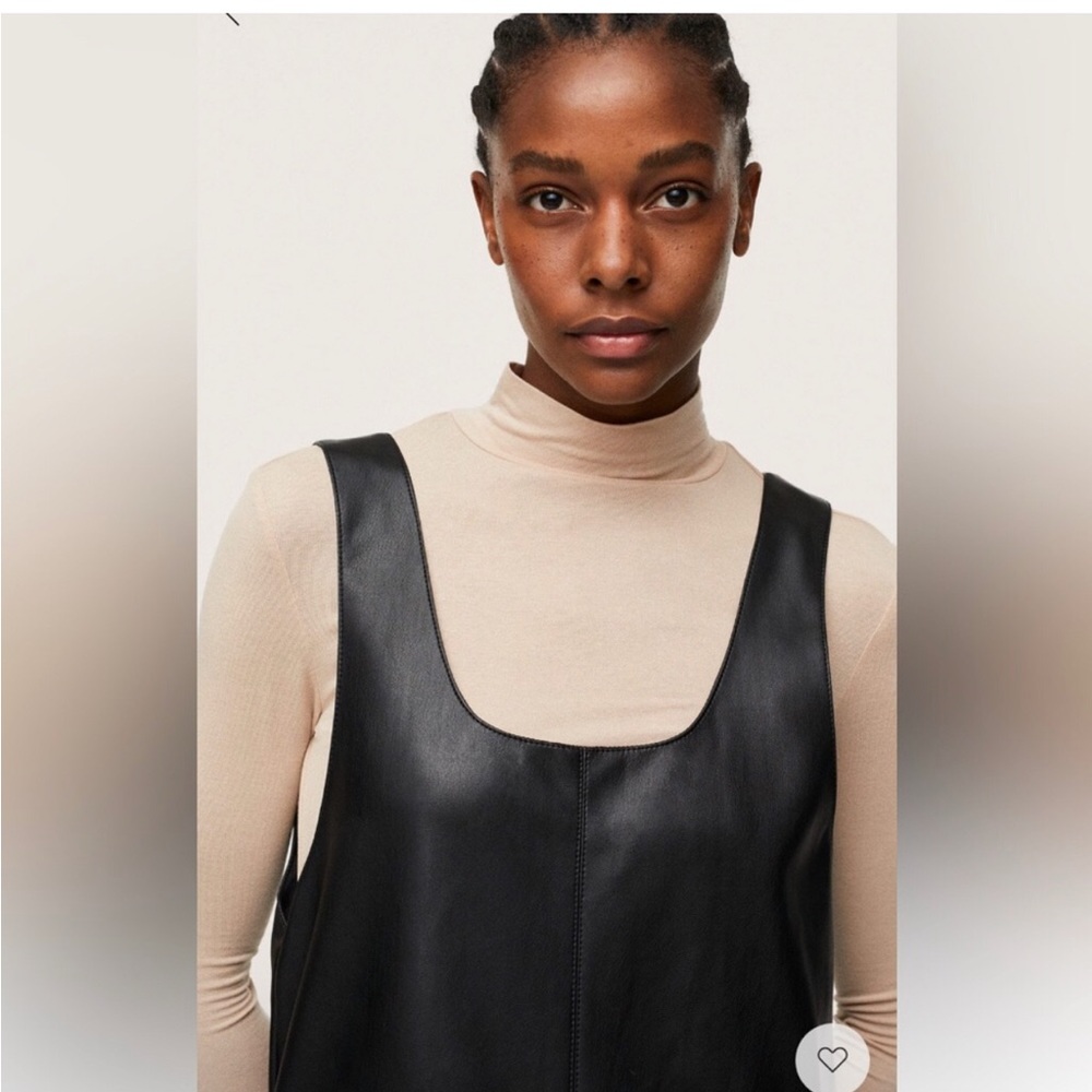 Mango Faux Leather Dress, NWT, black
